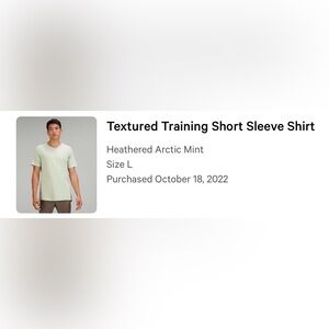 Lululemon Training Short Sleeve Shirt